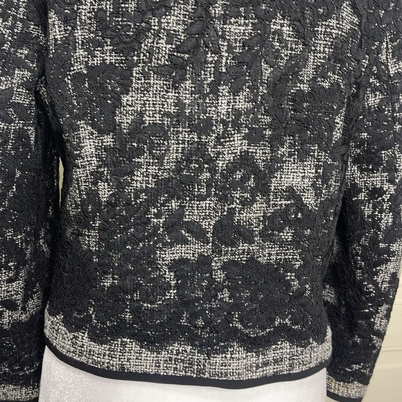 CARLISLE Vintage Women’s Black Tweed Lace Button Blazer Size 8 Boxy Elegant - Picture 9 of 13